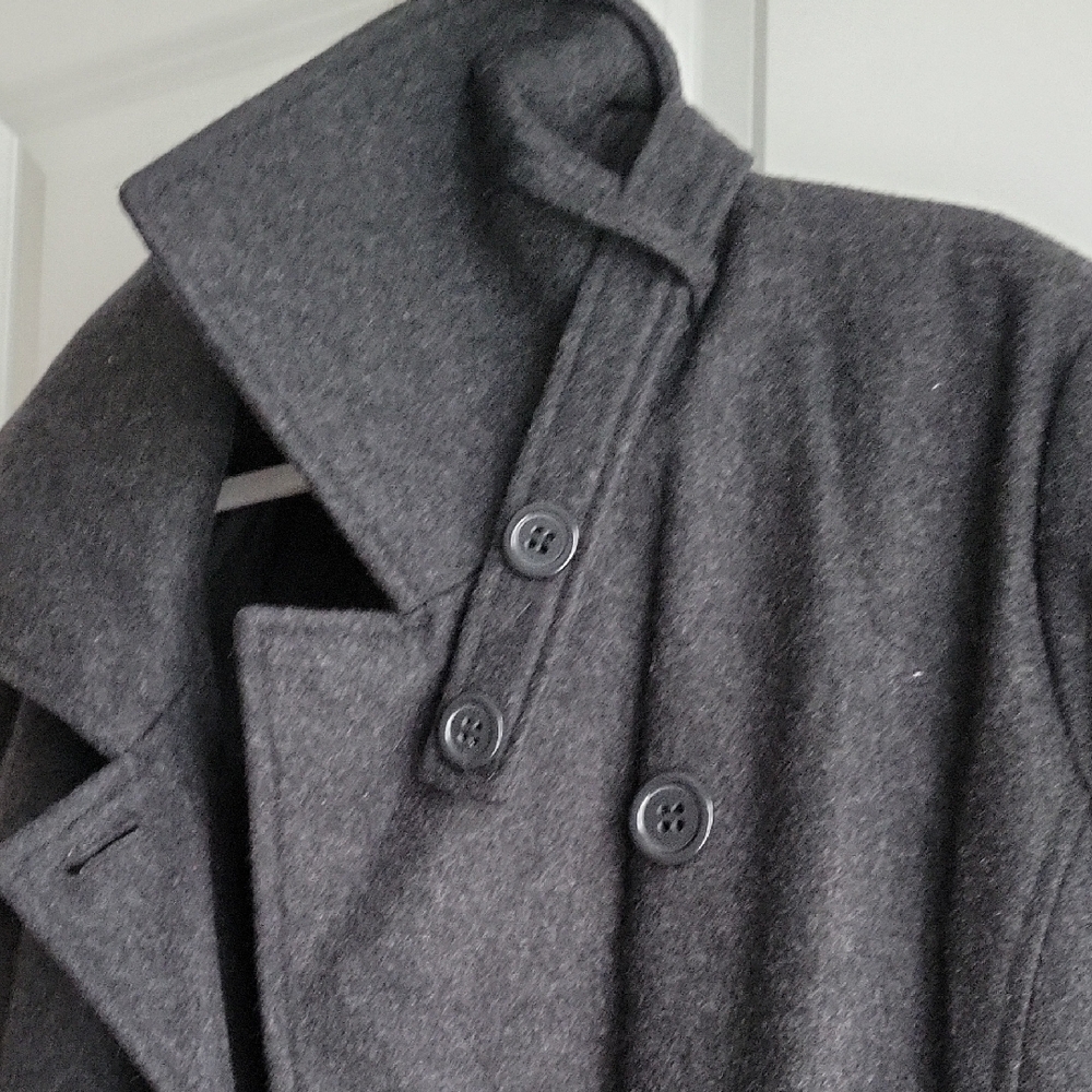 Dark Gray Double-Breasted Coat - image 4